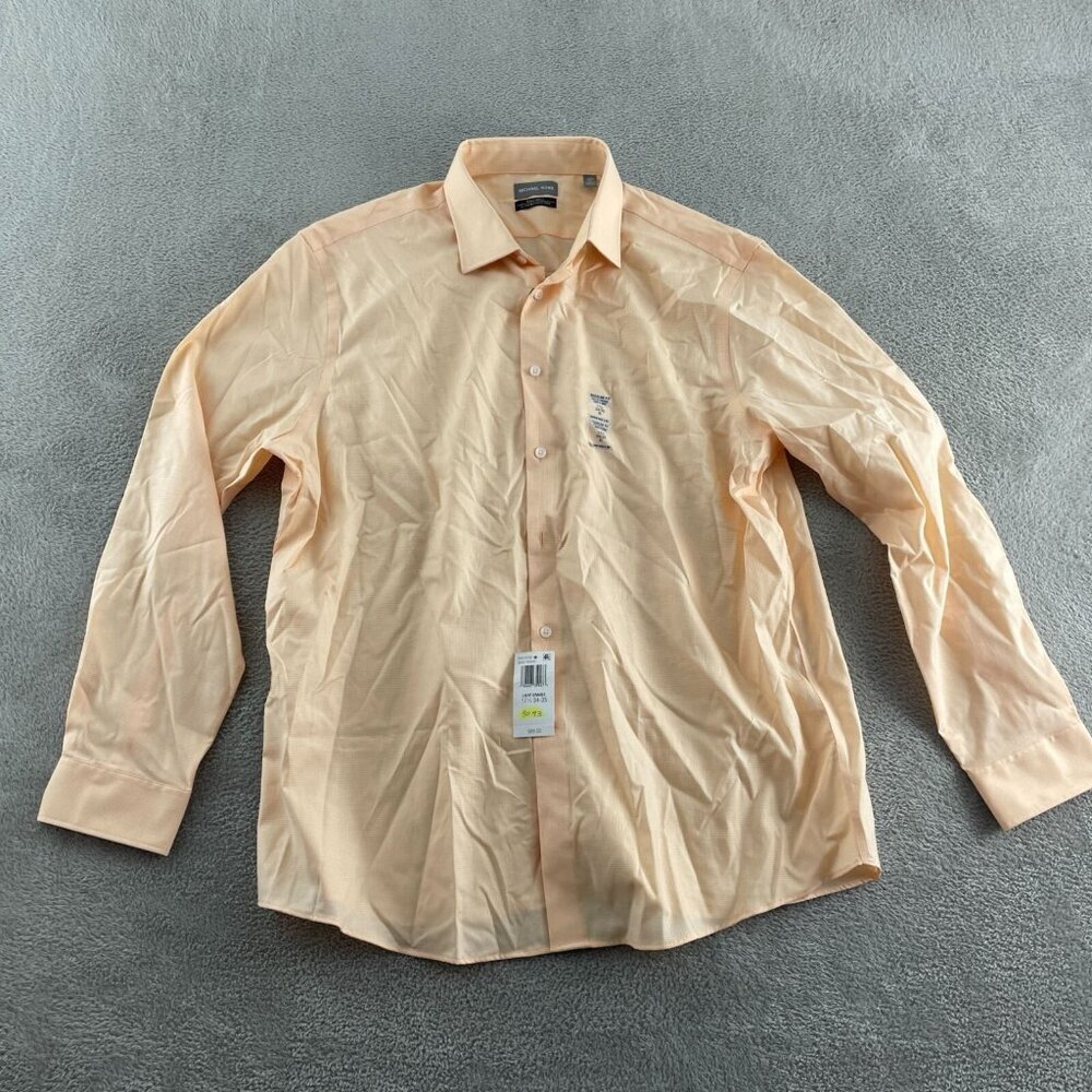 Michael Kors Mens Light Orange Dress Shirt XL Regular Fit 17 1/2 34/35 NWT 5735